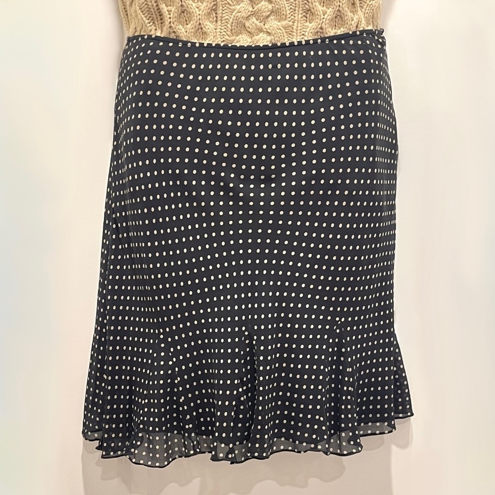 Chaps Polka Dot Silk Skirt